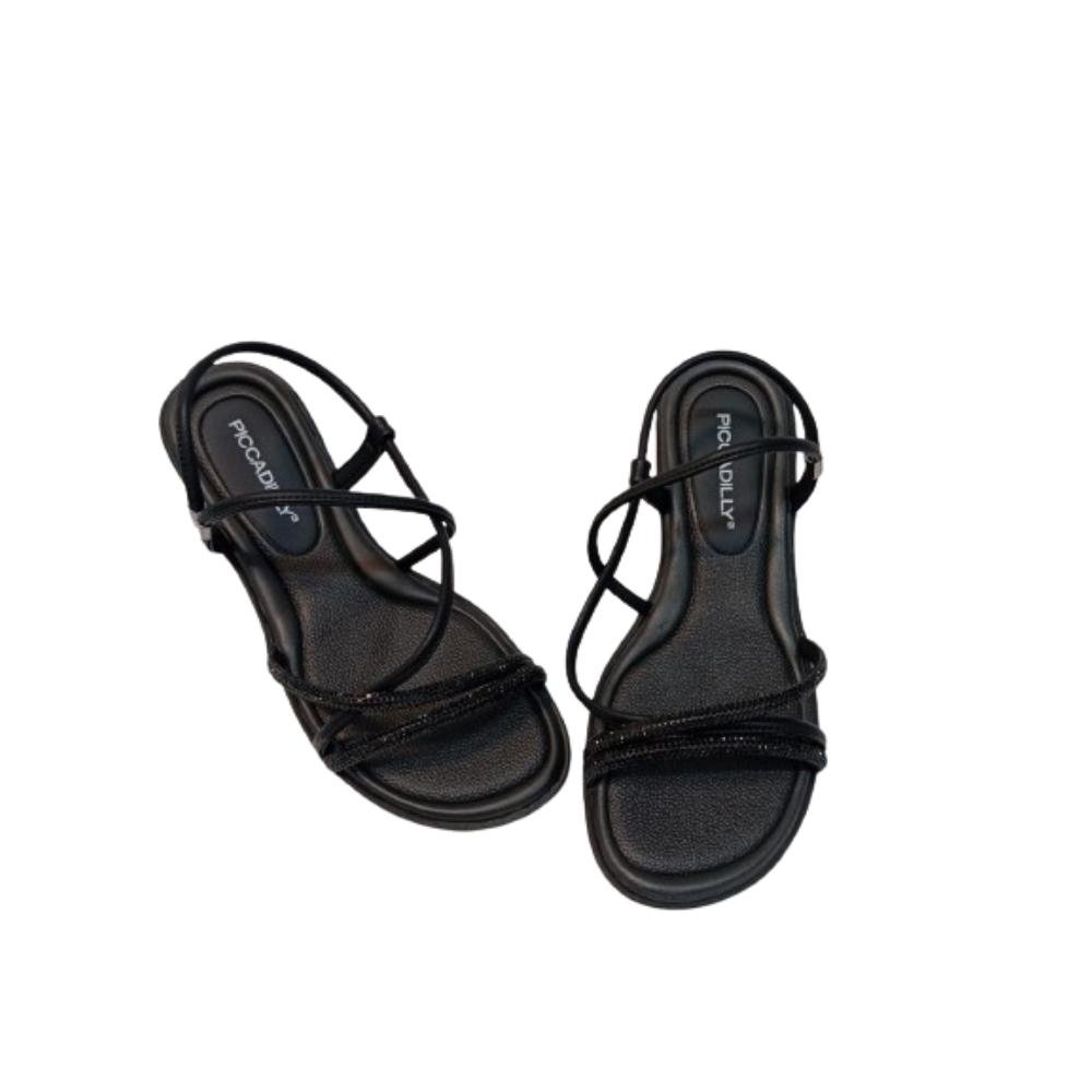 SANDÁLIA PICCADILLY SALTO BAIXO REF: 590045 FEMININO Preto 3