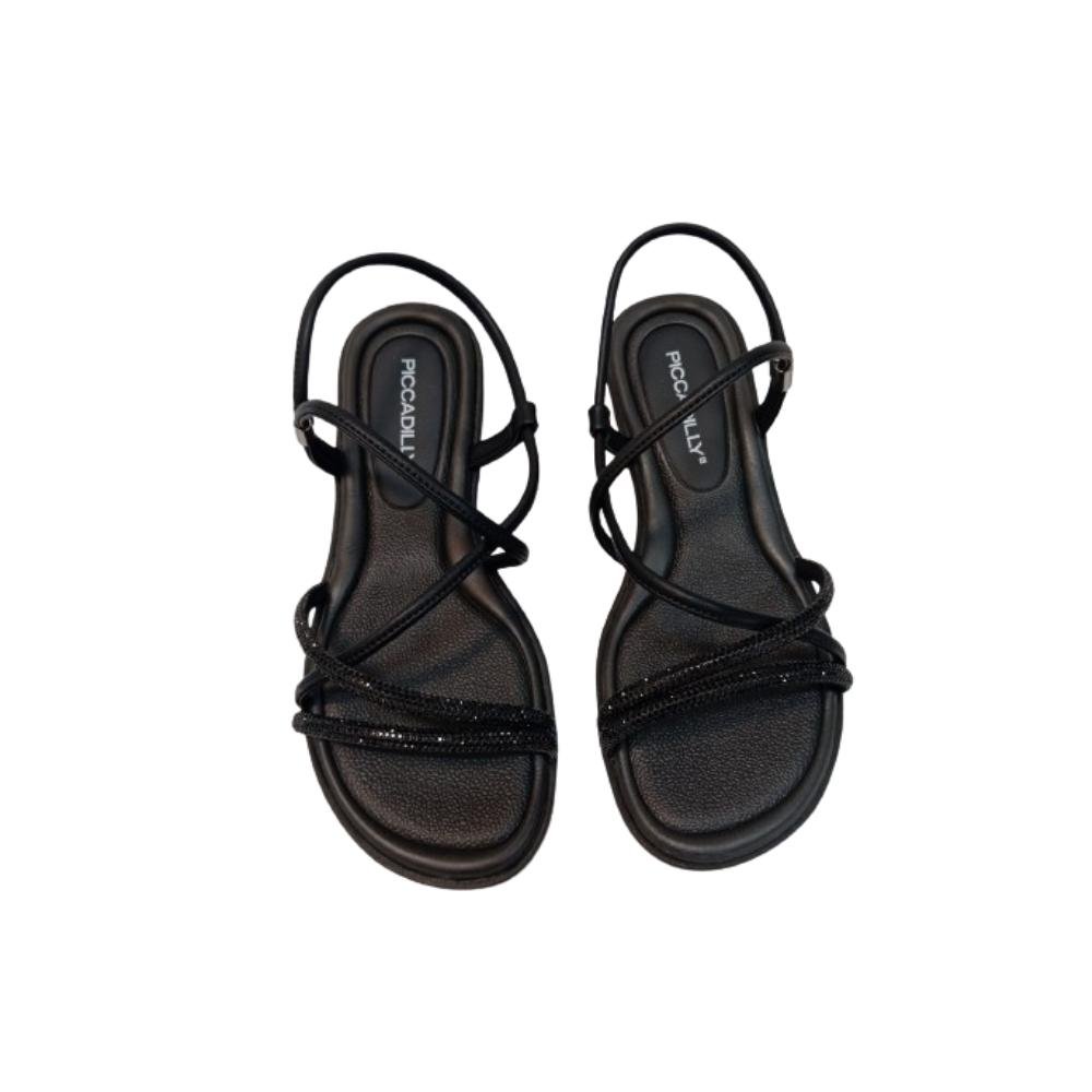 SANDÁLIA PICCADILLY SALTO BAIXO REF: 590045 FEMININO Preto 4