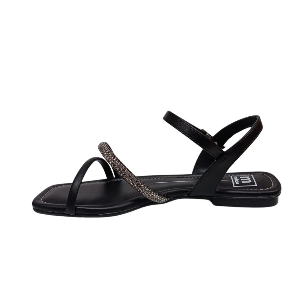 SANDÁLIA MOLECA STRASS REF: 5462.138 FEMININO Preto/Cinza 2