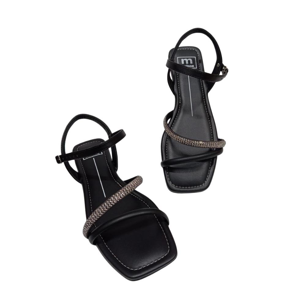 SANDÁLIA MOLECA STRASS REF: 5462.138 FEMININO Preto/Cinza 3