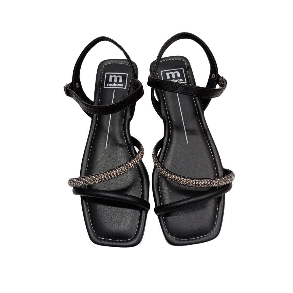 SANDÁLIA MOLECA STRASS REF: 5462.138 FEMININO Preto/Cinza 4