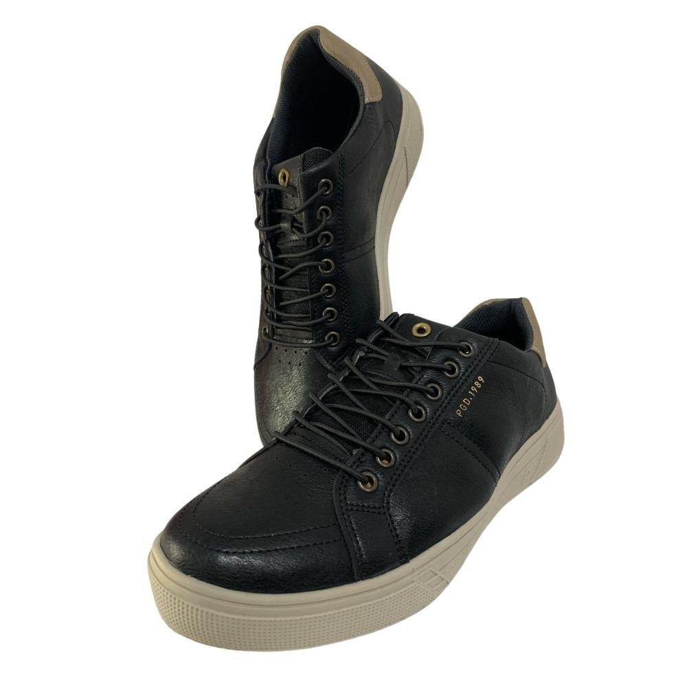 SAPATÊNIS PGD CADARÇO ELASTICO REF: 172504 MASCULINO Preto/Areia 3