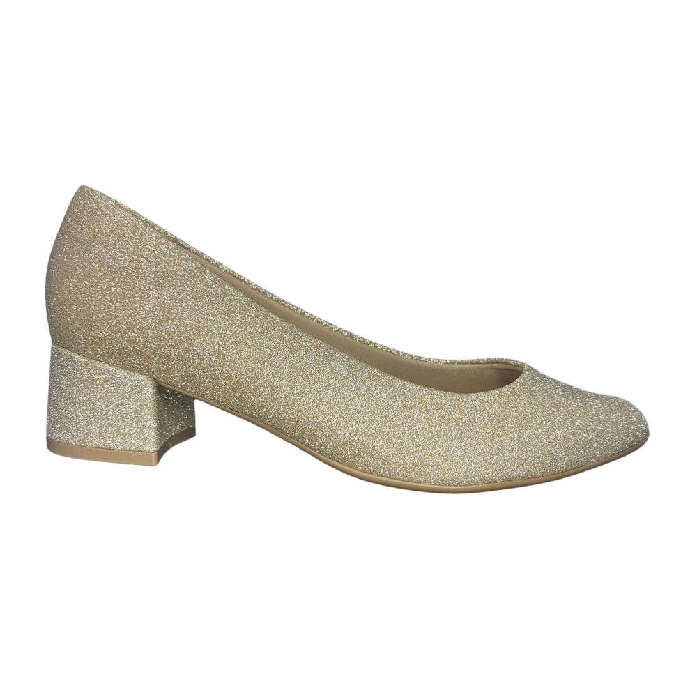 SAPATO PICCADILLY SALTO BAIXO REF: 739015 FEMININO Champagne 1