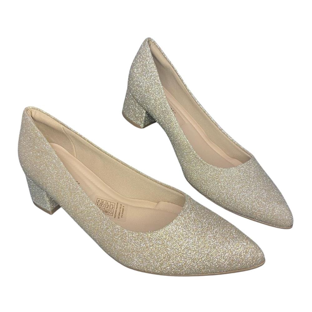 SAPATO PICCADILLY SALTO BAIXO REF: 739015 FEMININO Champagne 3
