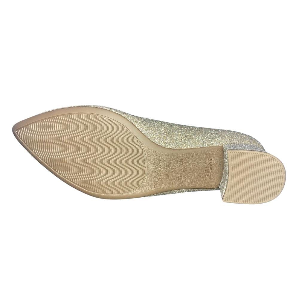 SAPATO PICCADILLY SALTO BAIXO REF: 739015 FEMININO Champagne 5