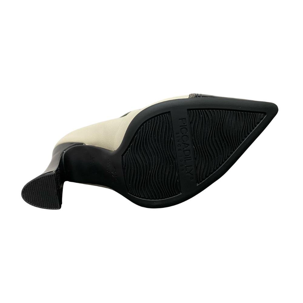 SAPATO PICCADILLY BICO FINO REF: 749239 FEMININO Off White/Preto 5