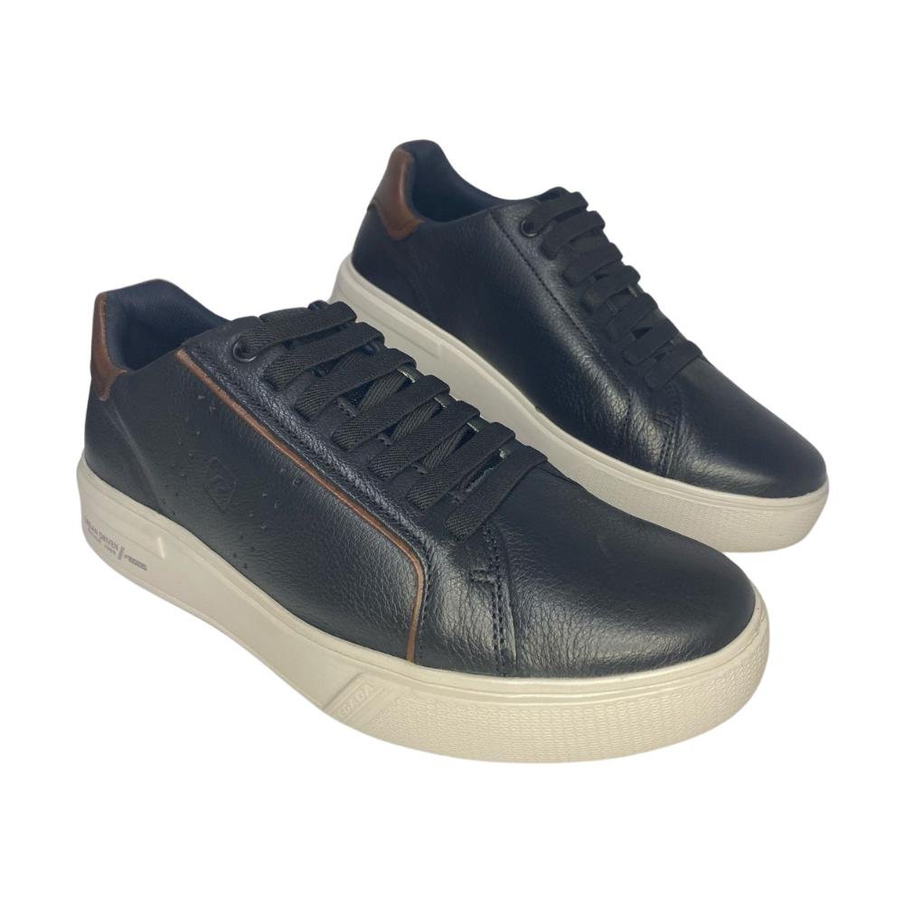 SAPATÊNIS PEGADA CASUAL REF: 111901 MASCULINO Preto/Conhaque 3