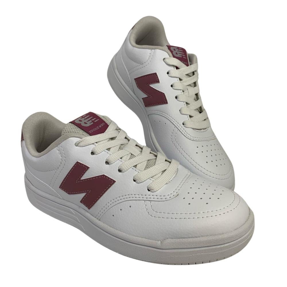 TÊNIS NEW BALANCE CADARÇO REF: BB80FA8 FEMININO Branco/Rosa 3