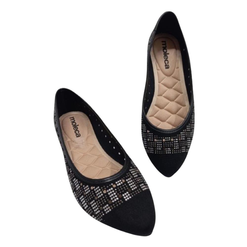 SAPATILHA MOLECA BICO FINO REF: 5811.103 FEMININO Preto/Cristal 3