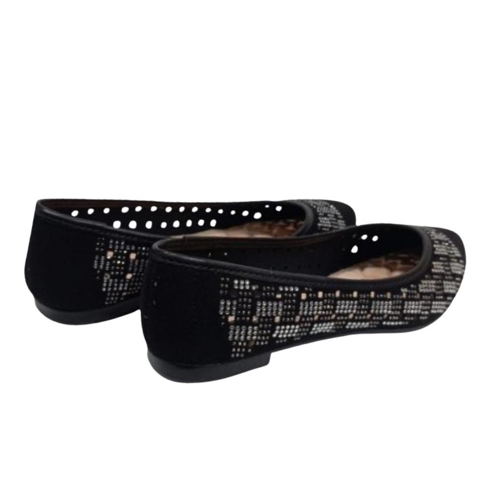 SAPATILHA MOLECA BICO FINO REF: 5811.103 FEMININO Preto/Cristal 4