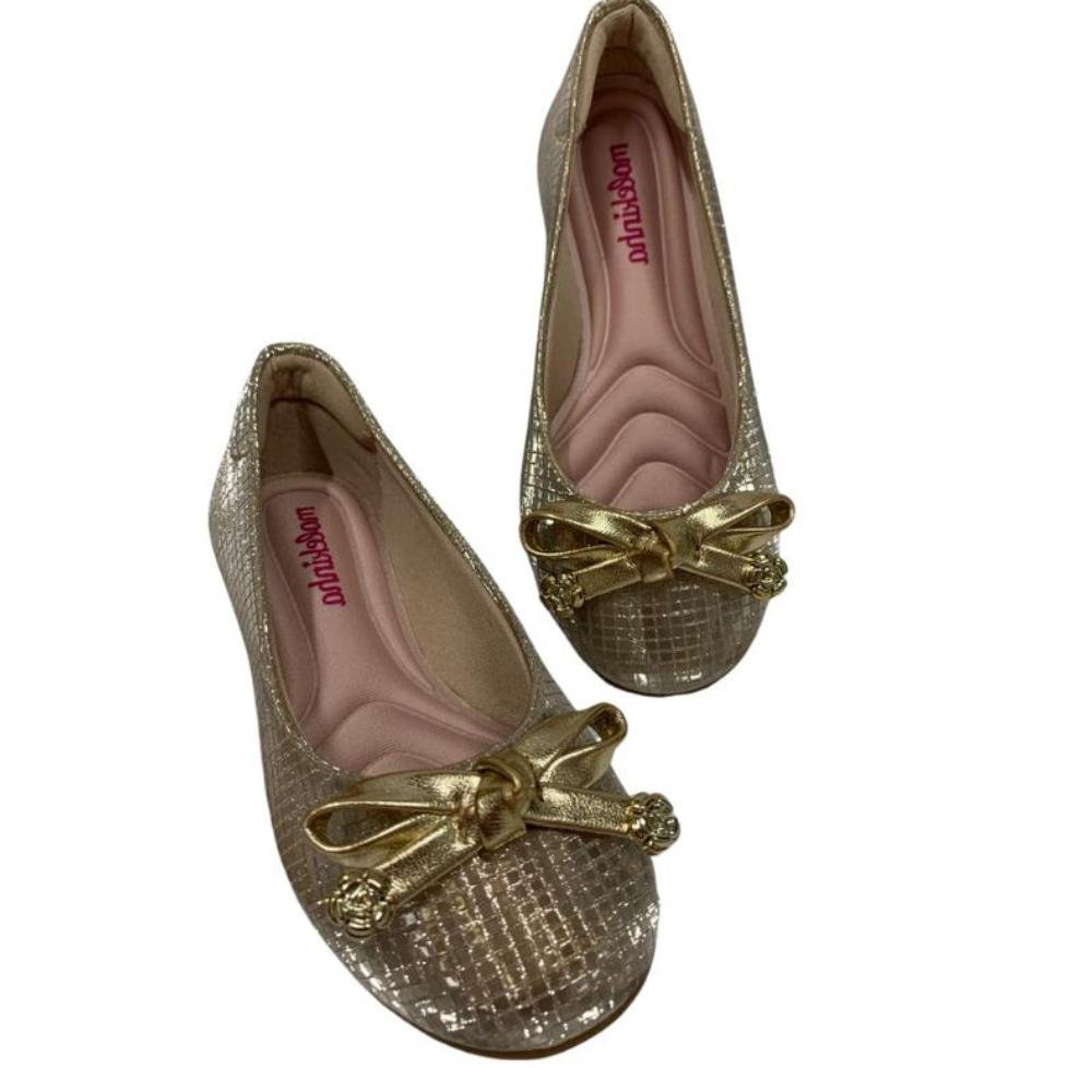SAPATILHA MOLEKINHA COM LAÇO REF: 2083.1106 MENINA Dourado 3
