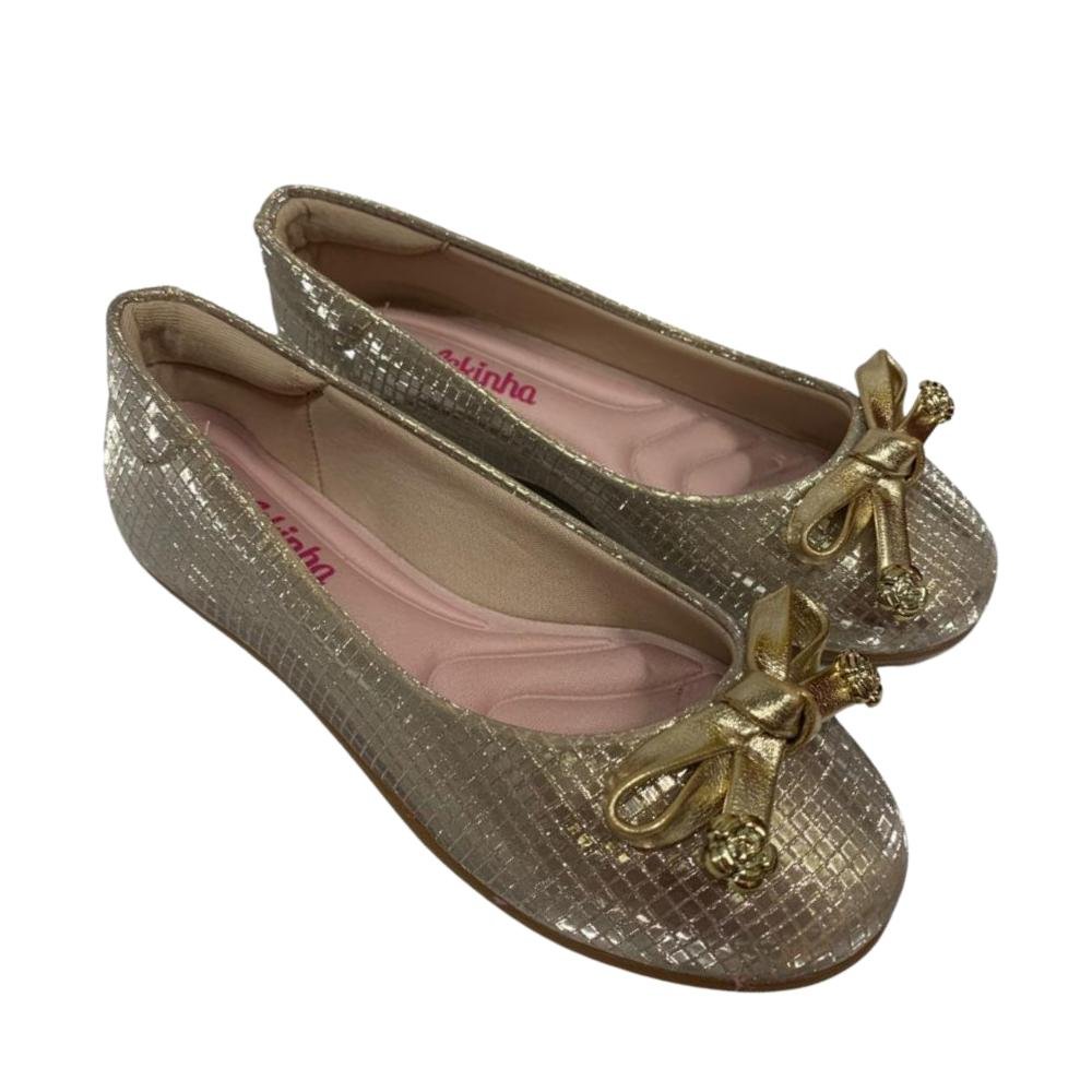 SAPATILHA MOLEKINHA COM LAÇO REF: 2083.1106 MENINA Dourado 4