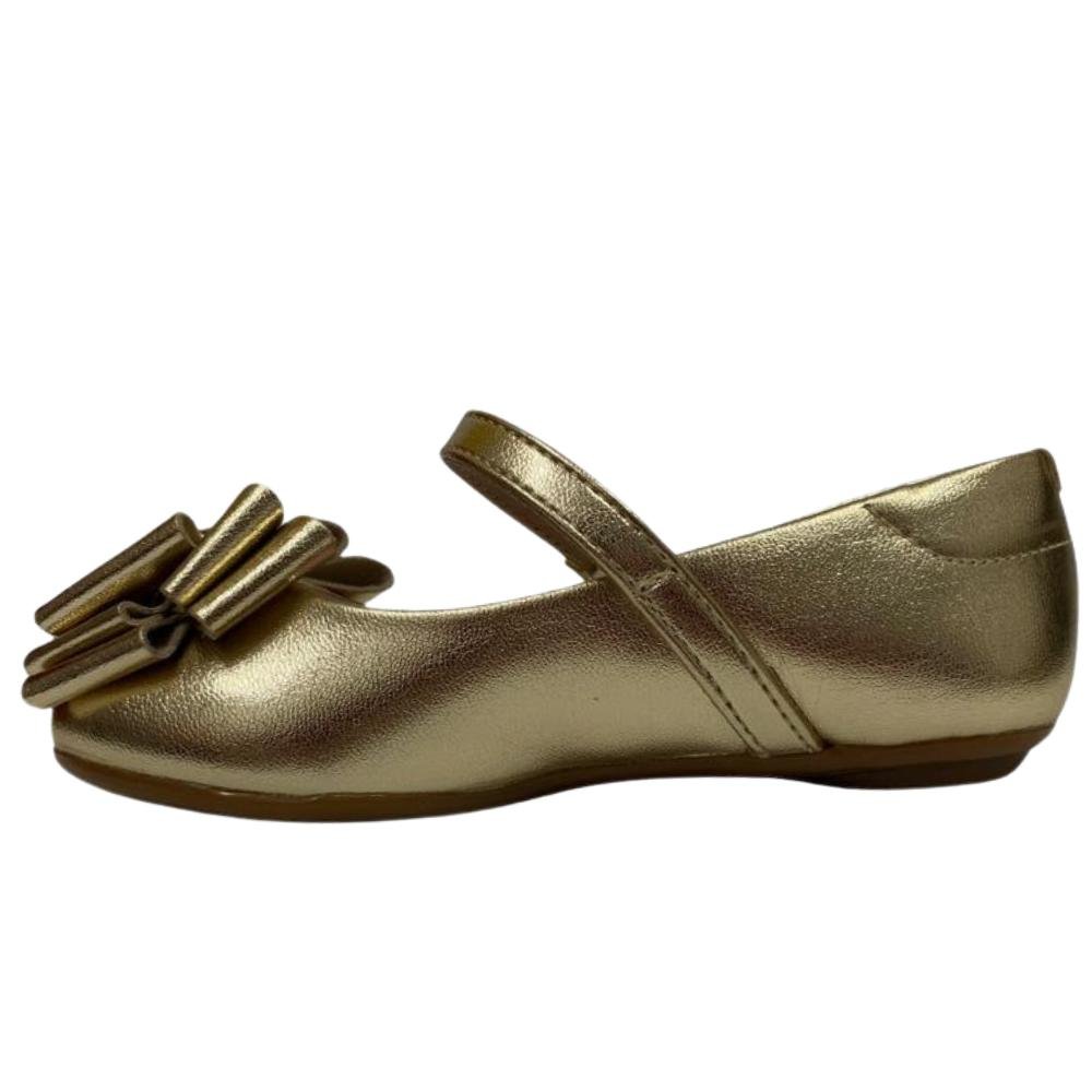 SAPATO MOLEKINHA COM LAÇO REF: 2083.1122 MENINA Dourado 2