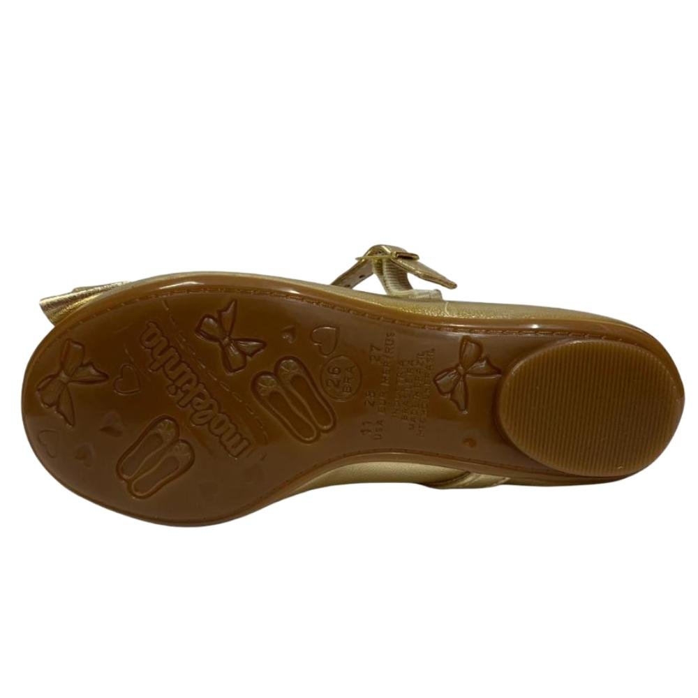 SAPATO MOLEKINHA COM LAÇO REF: 2083.1122 MENINA Dourado 5