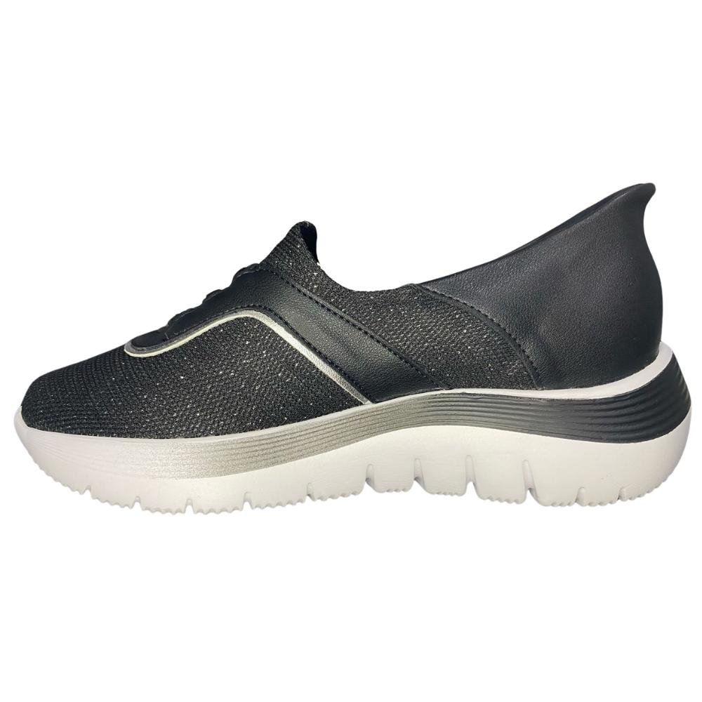 TÊNIS PICCADILLY CALCE FÁCIL REF: 925004 FEMININO Preto/Prata 2