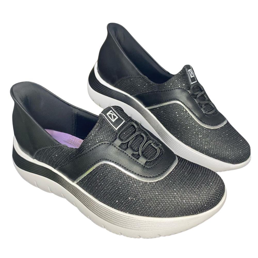 TÊNIS PICCADILLY CALCE FÁCIL REF: 925004 FEMININO Preto/Prata 3
