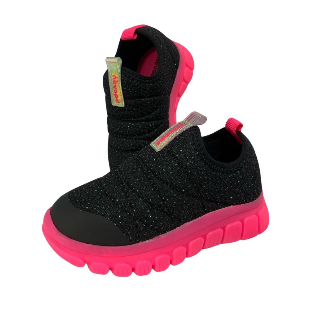 TÊNIS NOVOPE LED REF: 99001013 INFANTIL Preto/Glitter/Pink 3