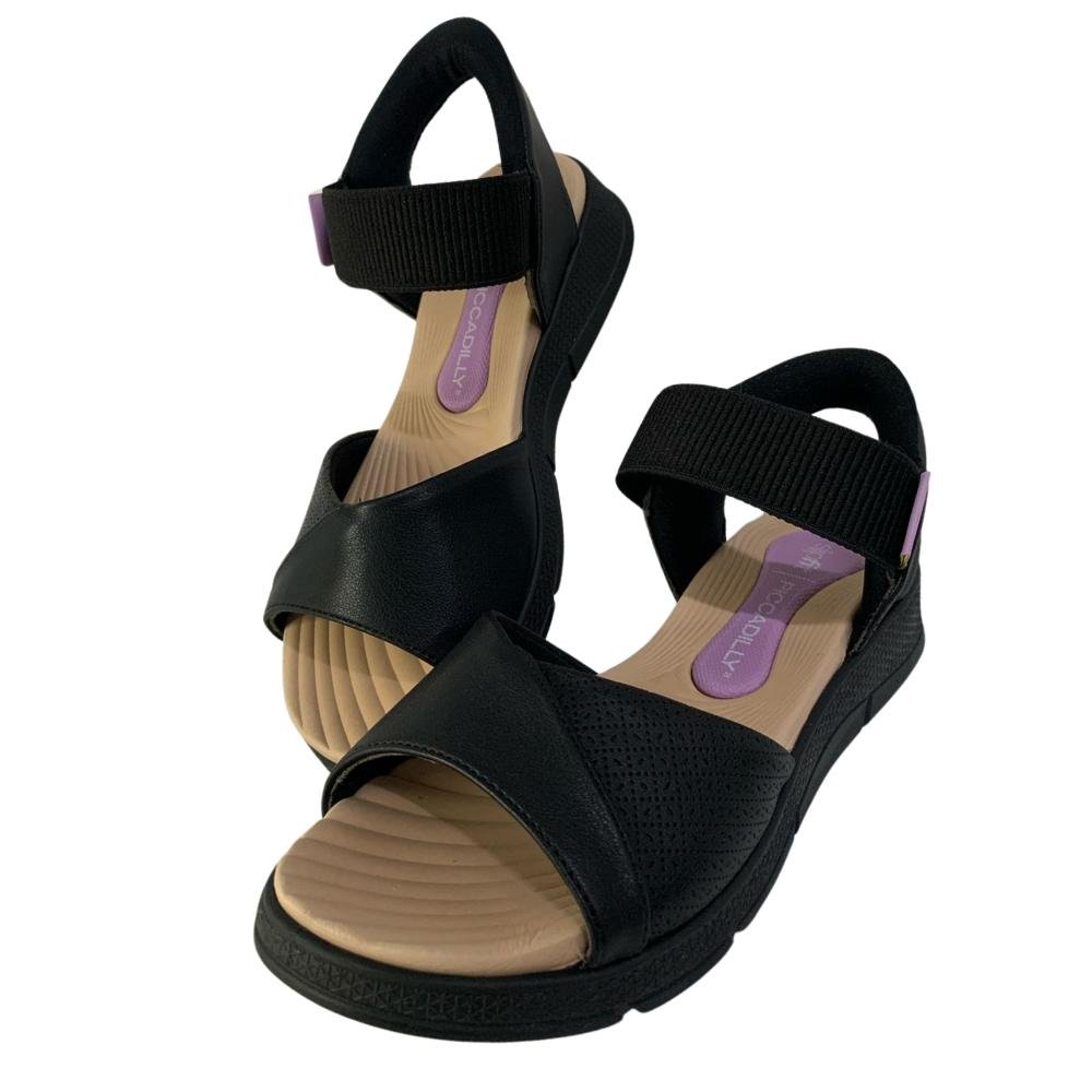 SANDÁLIA PICCADILLY CALCE FÁCIL REF: 535042 FEMININA Preto 3