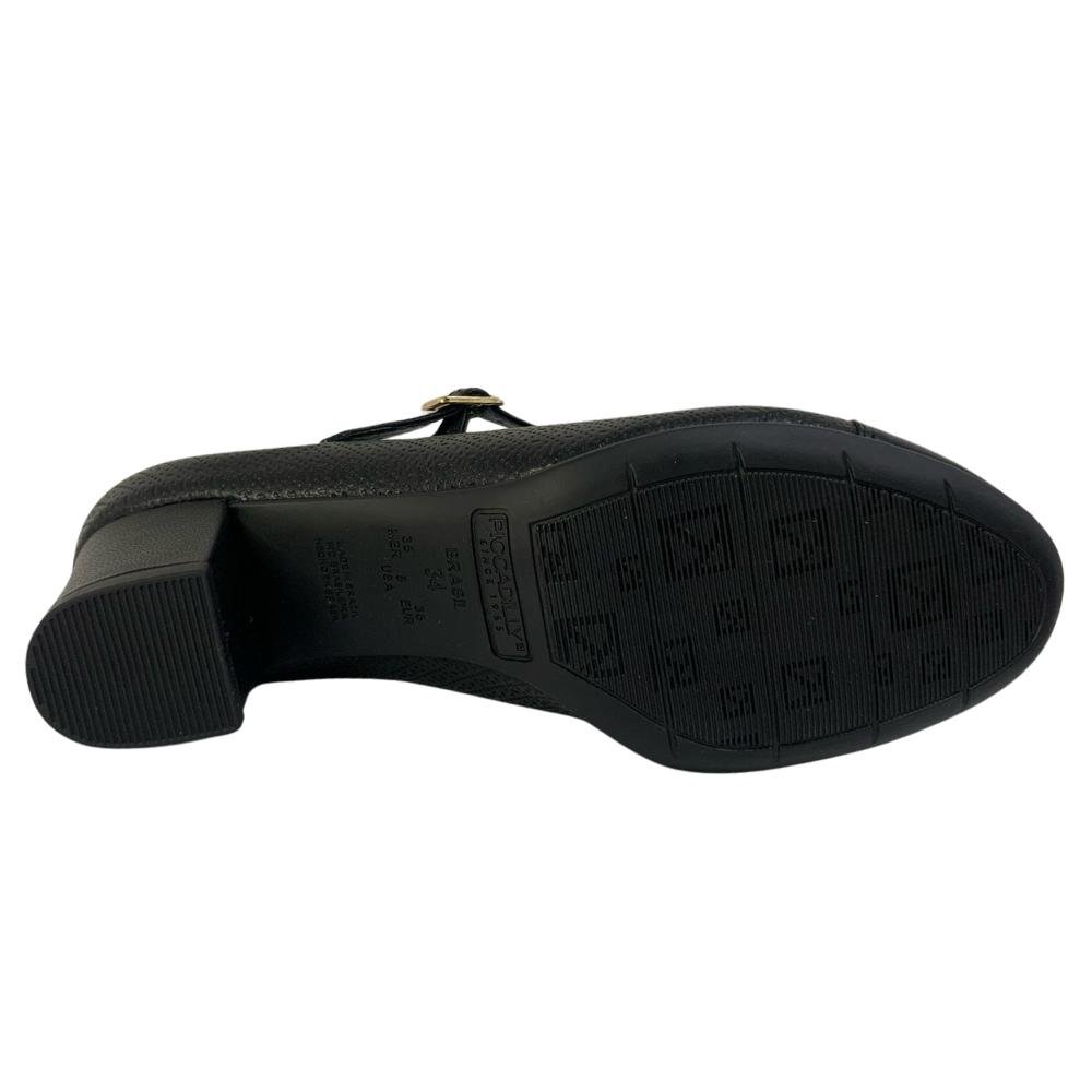 SAPATO PICCADILLY SALTO BAIXO REF: 110186 FEMININO Preto 5