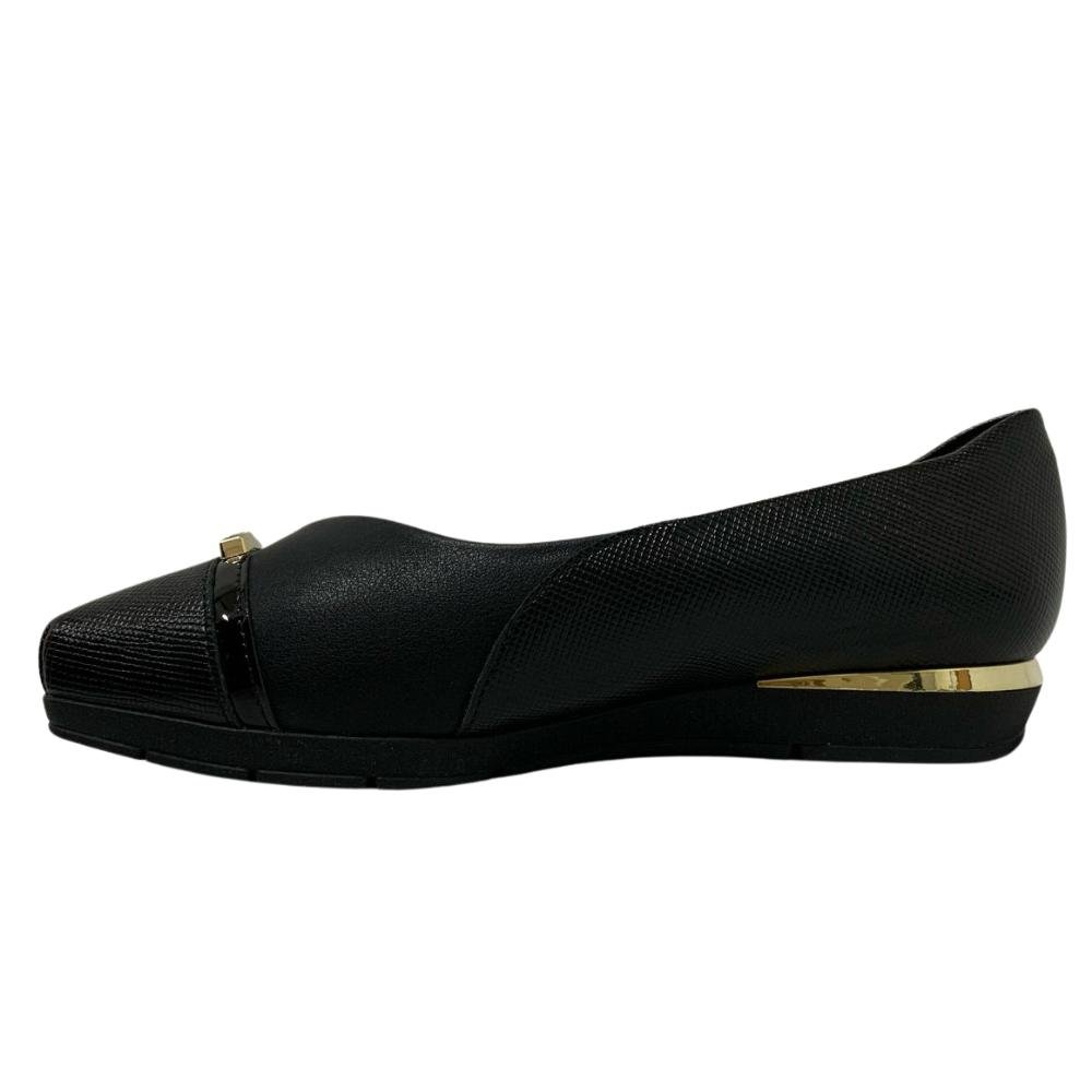 SAPATO PICCADILLY CALCE FÁCIL REF: 147319 FEMININO Preto 2