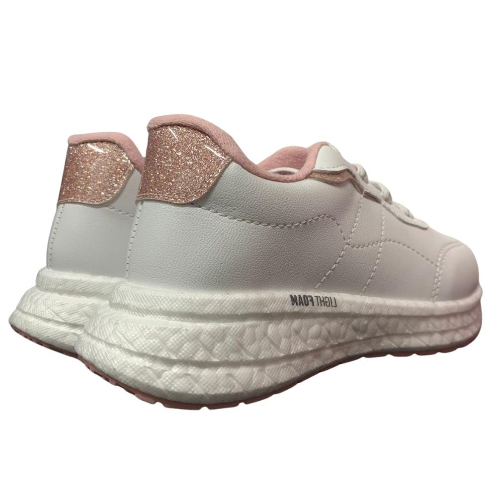 TÊNIS MOLEKINHA CADARÇO ELÁSTICO REF: 2580.102 MENINA Branco/Rosa 4