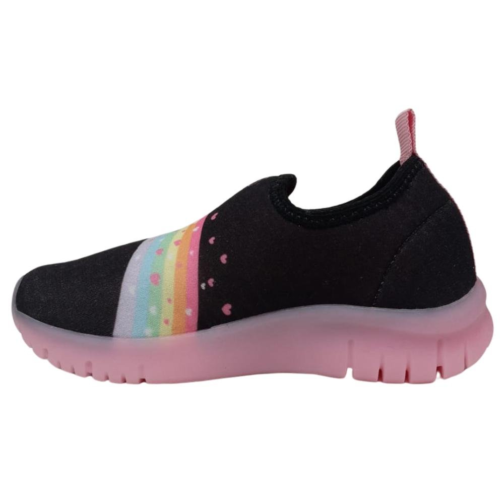 TÊNIS KIDY ULTRA FLEX CALCE FÁCIL REF: 4451016 MENINA Preto/Rosa 2