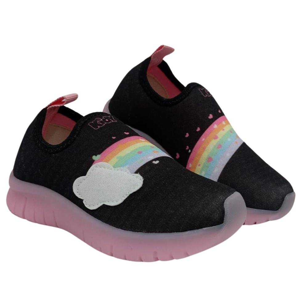 TÊNIS KIDY ULTRA FLEX CALCE FÁCIL REF: 4451016 MENINA Preto/Rosa 3