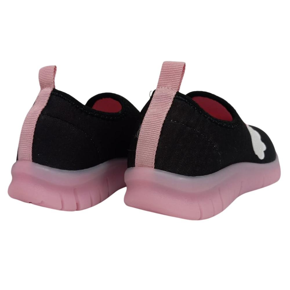 TÊNIS KIDY ULTRA FLEX CALCE FÁCIL REF: 4451016 MENINA Preto/Rosa 4