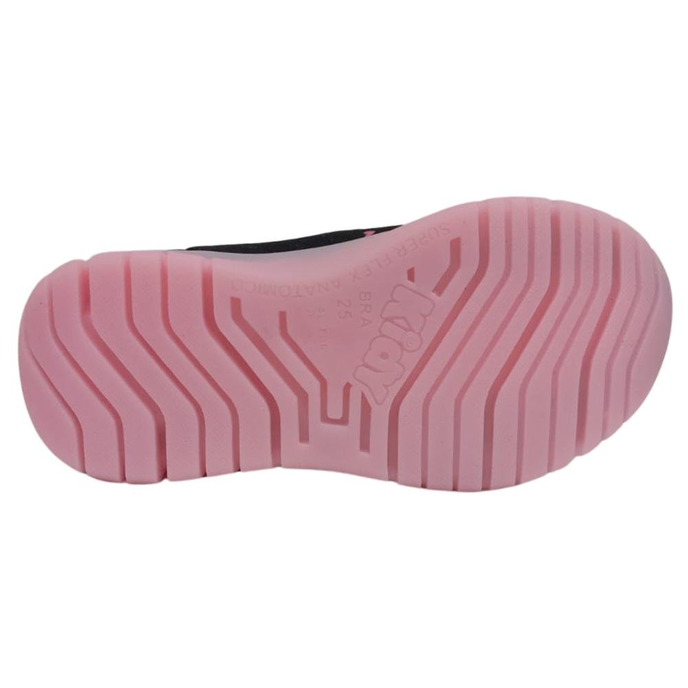 TÊNIS KIDY ULTRA FLEX CALCE FÁCIL REF: 4451016 MENINA Preto/Rosa 5