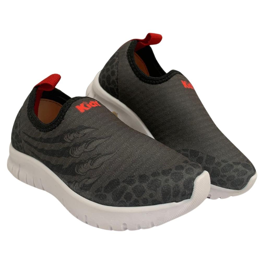 TÊNIS KIDY ULTRA FLEX CALCE FÁCIL REF: 4450016 MENINO Cinza/Vermelho 3
