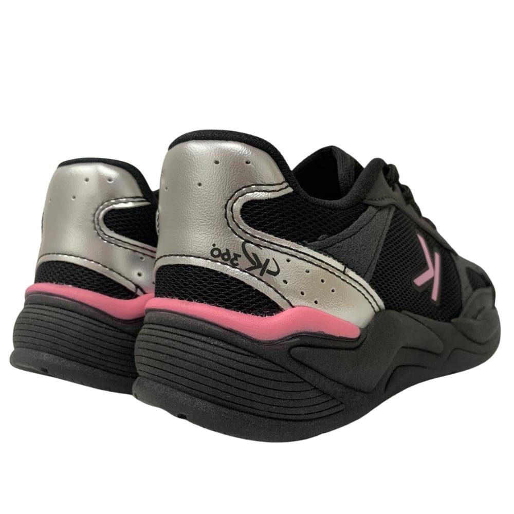 TÊNIS KIDY K 360 RETRO CADARÇO REF: 4551002 MENINA Preto/Rosa/Prata 4