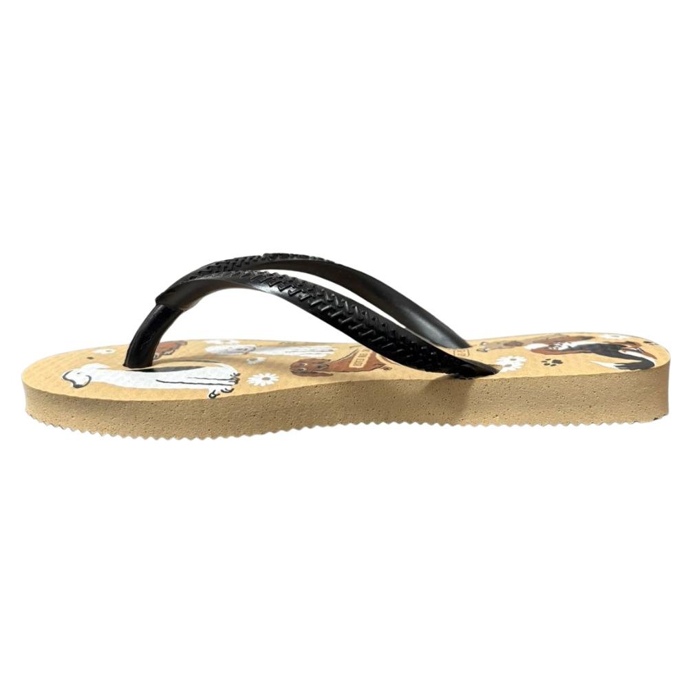 CHINELO HAVAIANAS SLIN PETS REF:7009067 MENINA Dourado/Preto/Branco 2