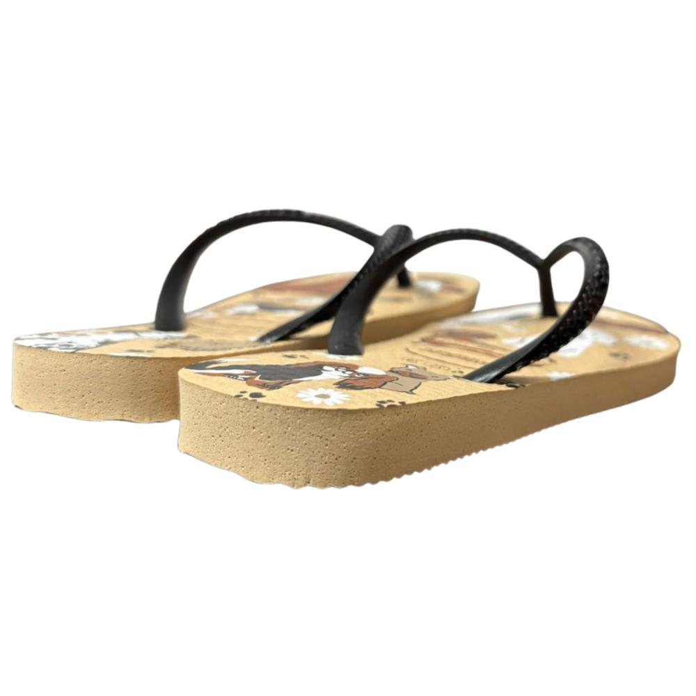 CHINELO HAVAIANAS SLIN PETS REF:7009067 MENINA Dourado/Preto/Branco 4