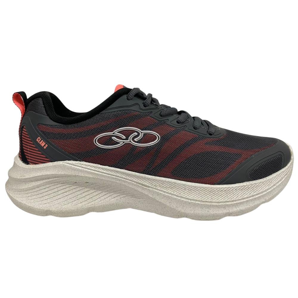 TENIS OLYMPIKUS GLAN 3 ESPORTIVO REF:43612221 FEMININO Chumbo/Vermelho 1