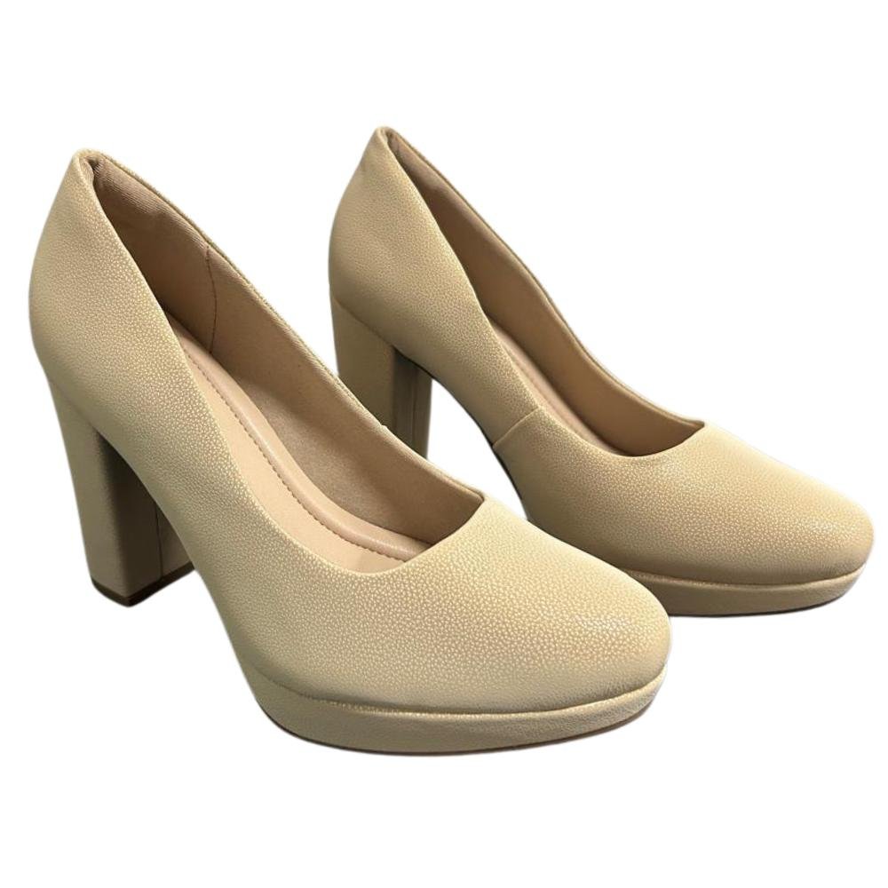 SAPATO PICCADILLY SALTO ALTO REF: 844001 FEMININO Bege 3