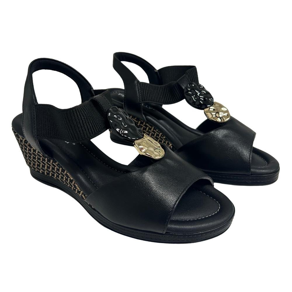 SANDÁLIA PICCADILLY ANABELA REF: 408240 FEMININO Preto 3