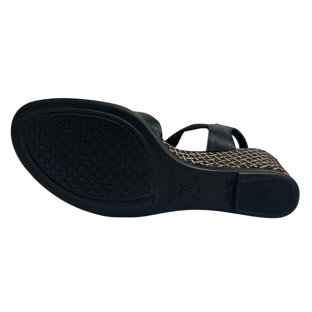SANDÁLIA PICCADILLY ANABELA REF: 408240 FEMININO Preto 5
