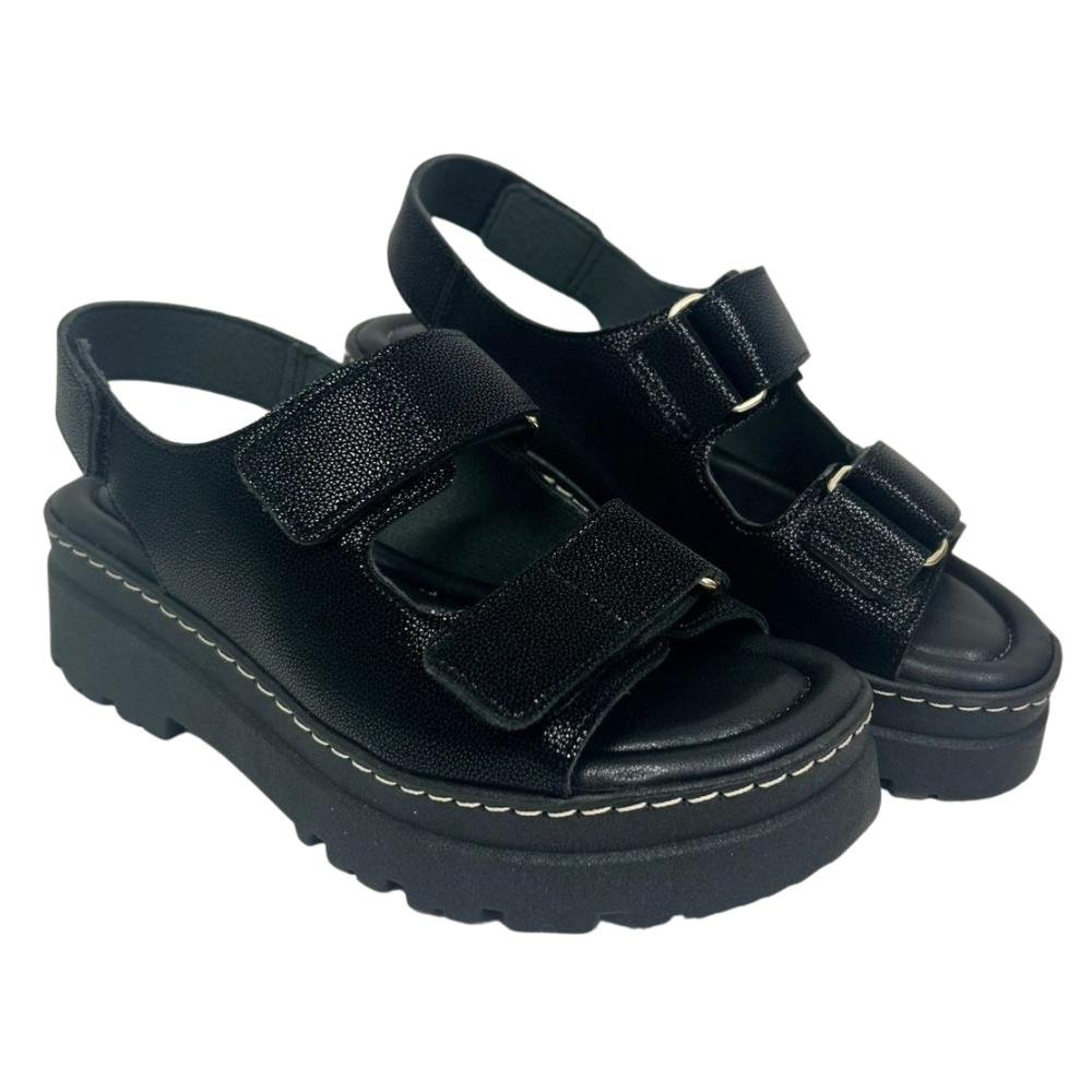SANDÁLIA PICCADILLY PLATAFORMA REF:249003 FEMININO Preto 3