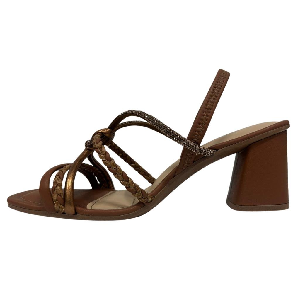 SANDÁLIA DAKOTA SALTO STRASS RIVES REF: Y9761 FEMININO Marrom 2