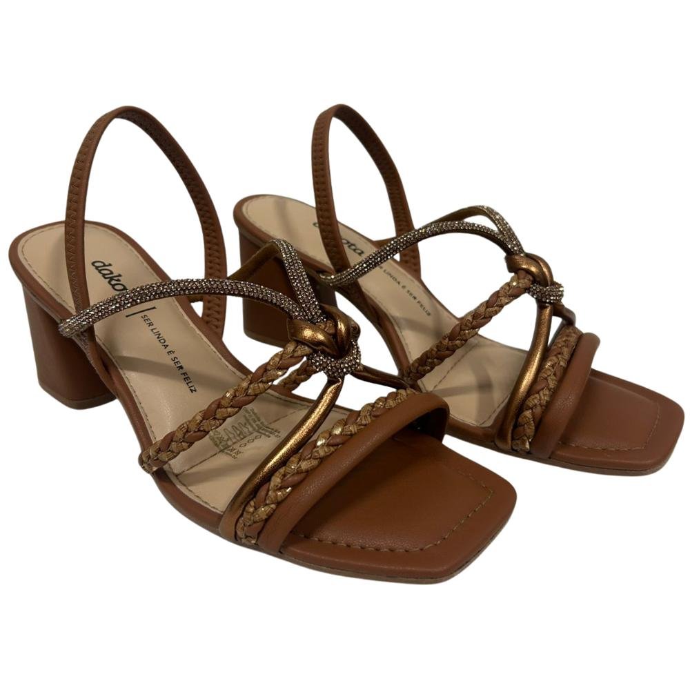 SANDÁLIA DAKOTA SALTO STRASS RIVES REF: Y9761 FEMININO Marrom 3