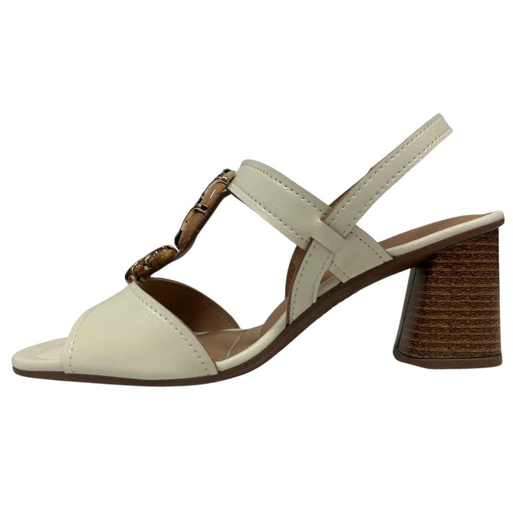 SANDÁLIA DAKOTA SALTO FIVELA VIERE REF: Y9762 FEMININO Branco 2