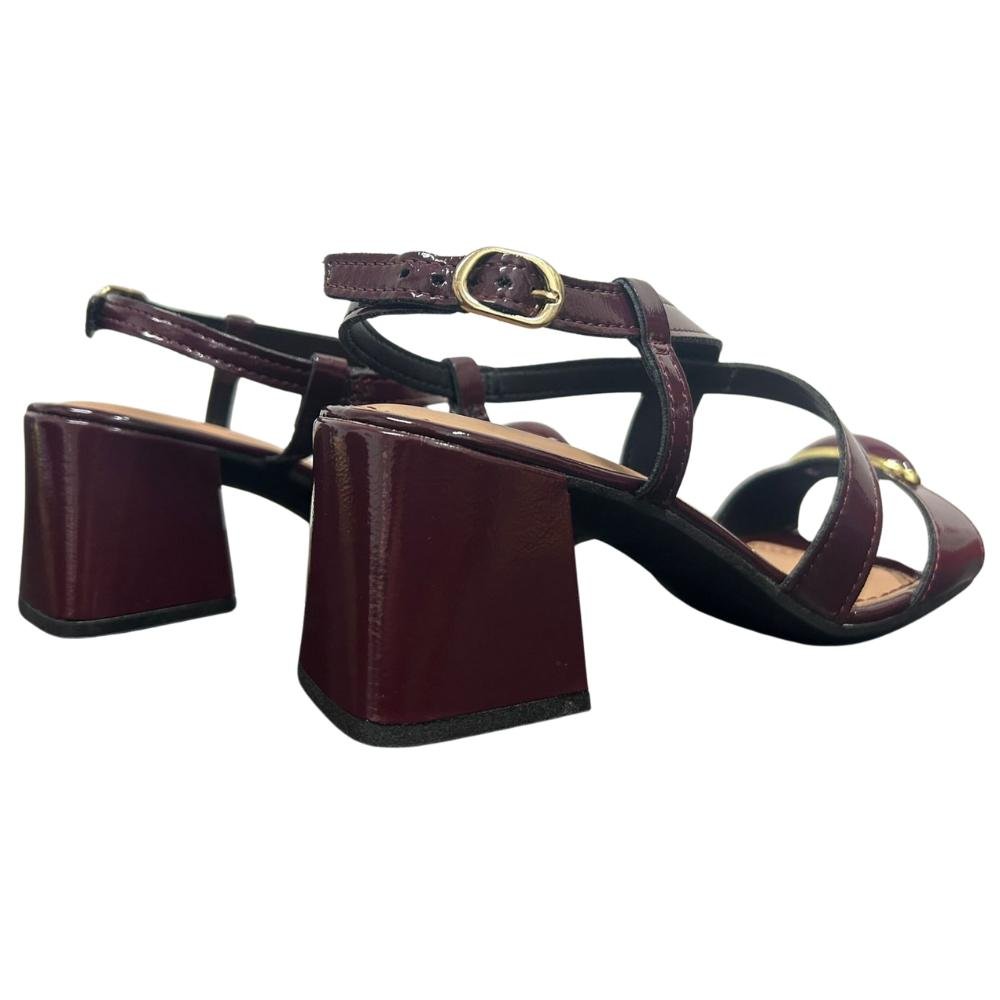 SANDÁLIA DAKOTA MIRAI SALTO BLOCO REF: Y9753 FEMININO Vinho 4