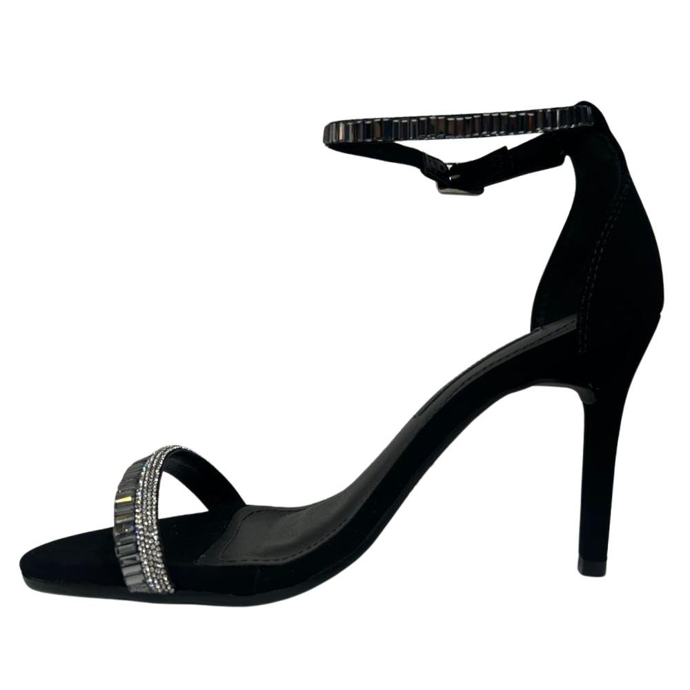 SANDÁLIA VIA MARTE SALTO STRASS REF:282-001 FEMININO Preto 2