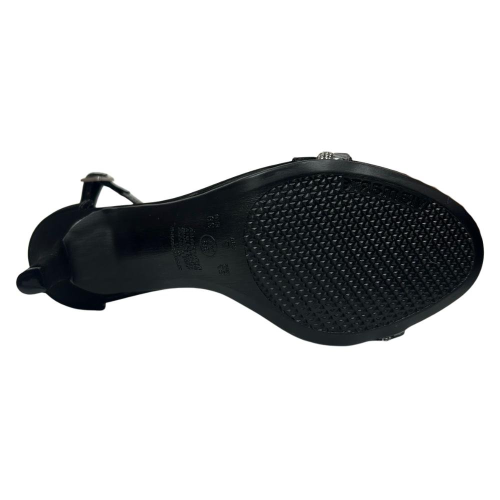 SANDÁLIA VIA MARTE SALTO STRASS REF:282-001 FEMININO Preto 5