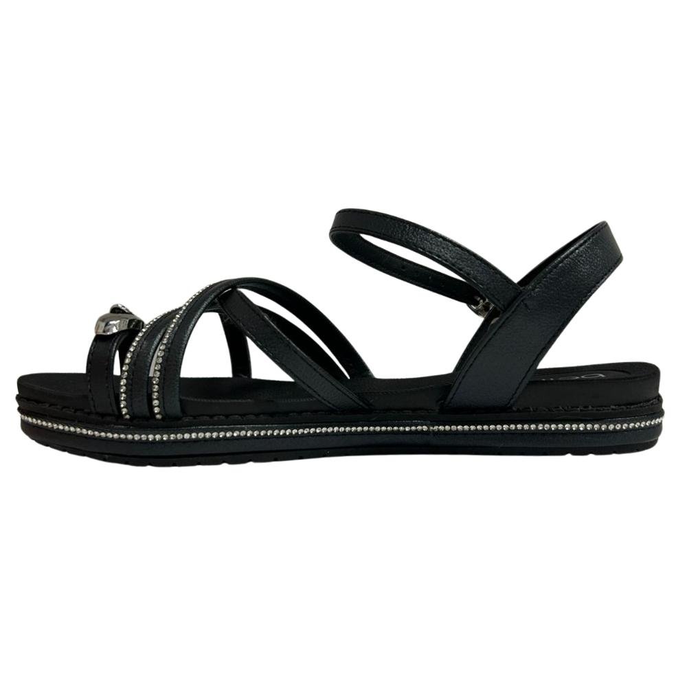 SANDÁLIA BEIRA RIO FIVELA STRASS REF:8565.103 FEMININO Preto 2