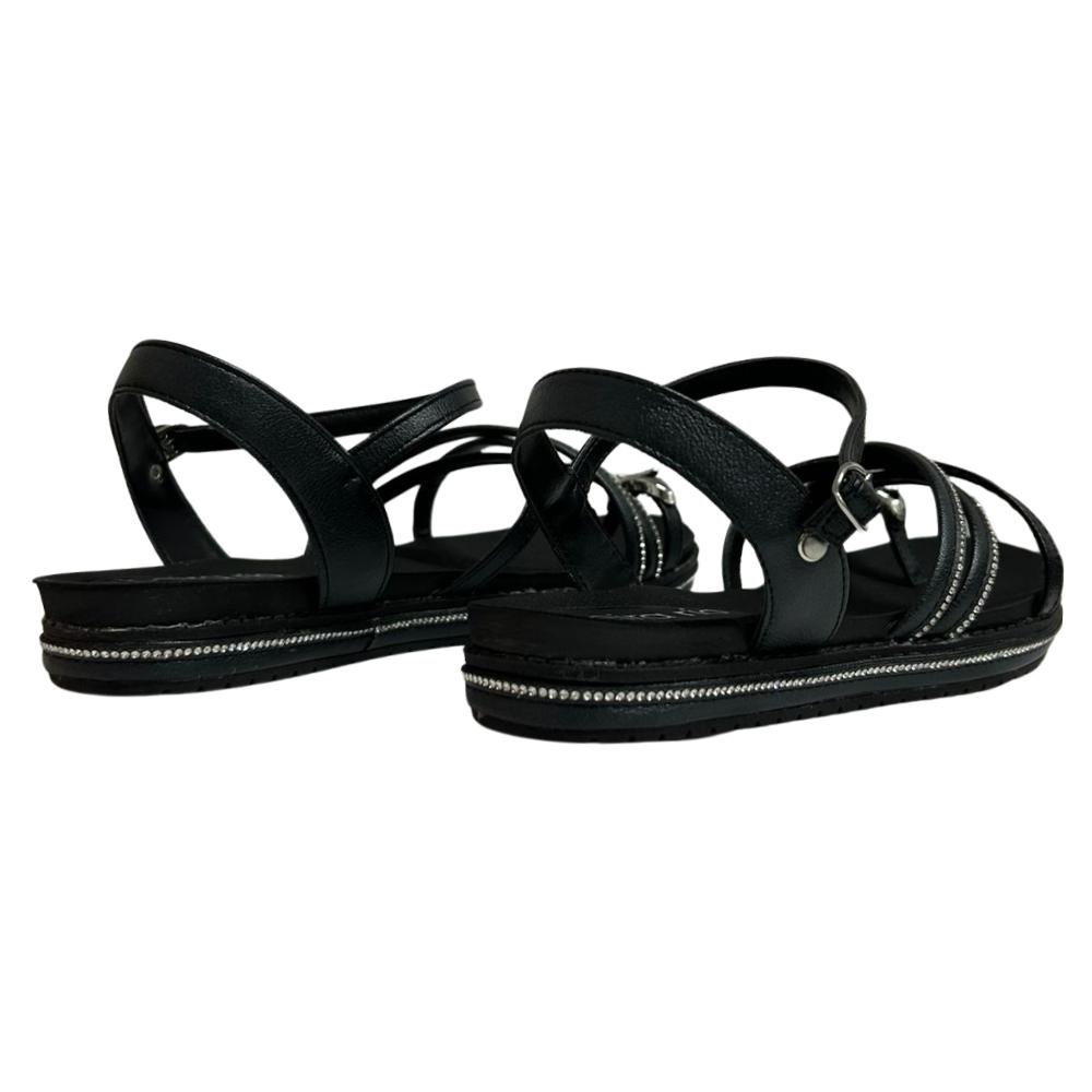 SANDÁLIA BEIRA RIO FIVELA STRASS REF:8565.103 FEMININO Preto 4