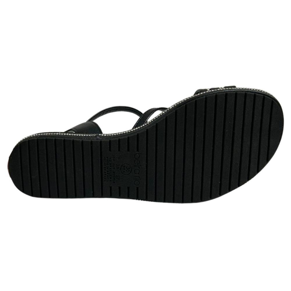 SANDÁLIA BEIRA RIO FIVELA STRASS REF:8565.103 FEMININO Preto 5