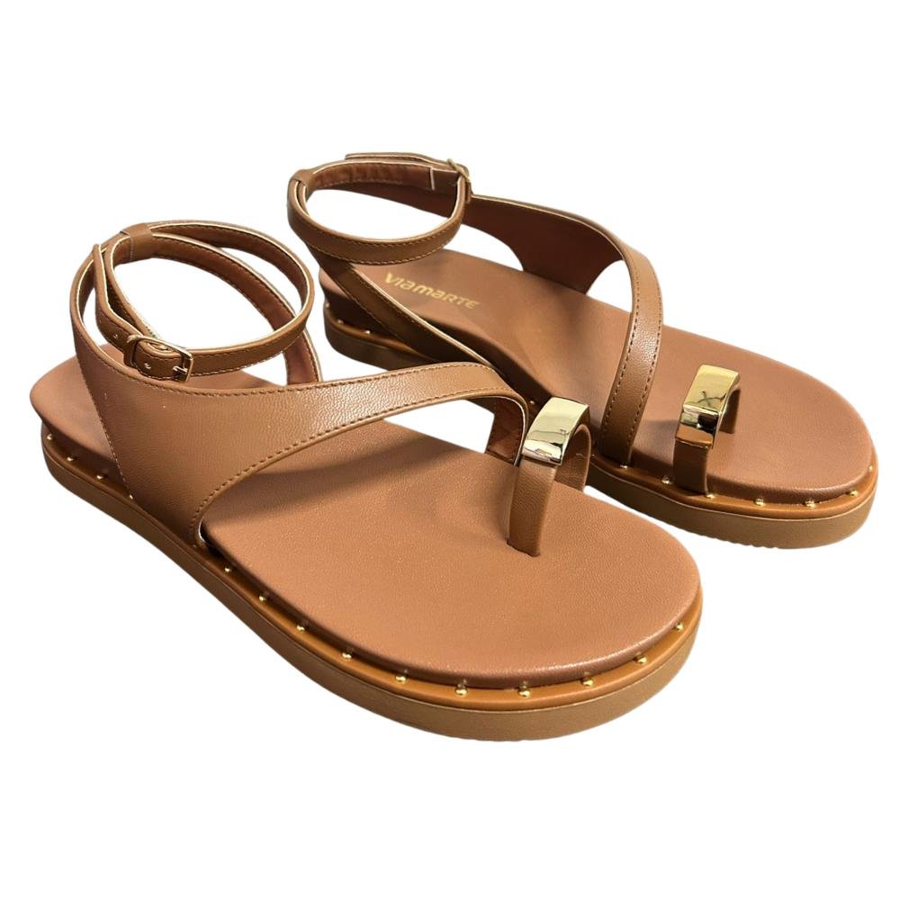 SANDÁLIA VIA MARTE FIVELA REF:169-016 FEMININO Marrom 3