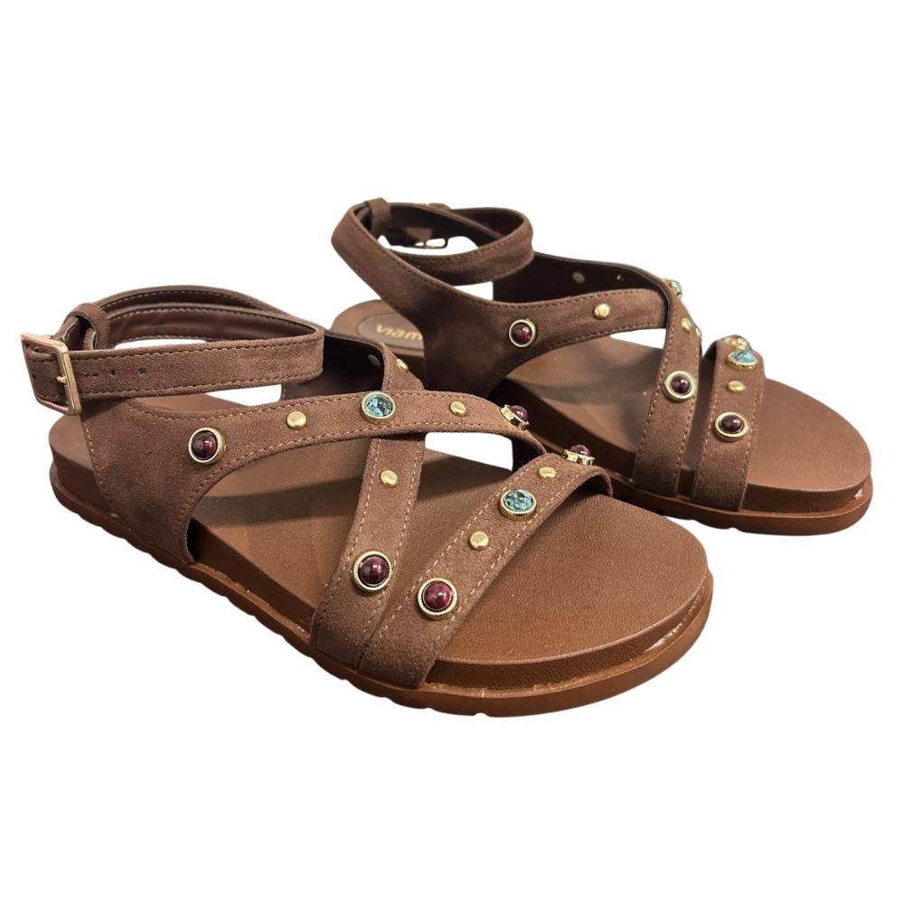 SANDÁLIA VIA MARTE TIRAS REF:174-016 FEMININO Marrom 3