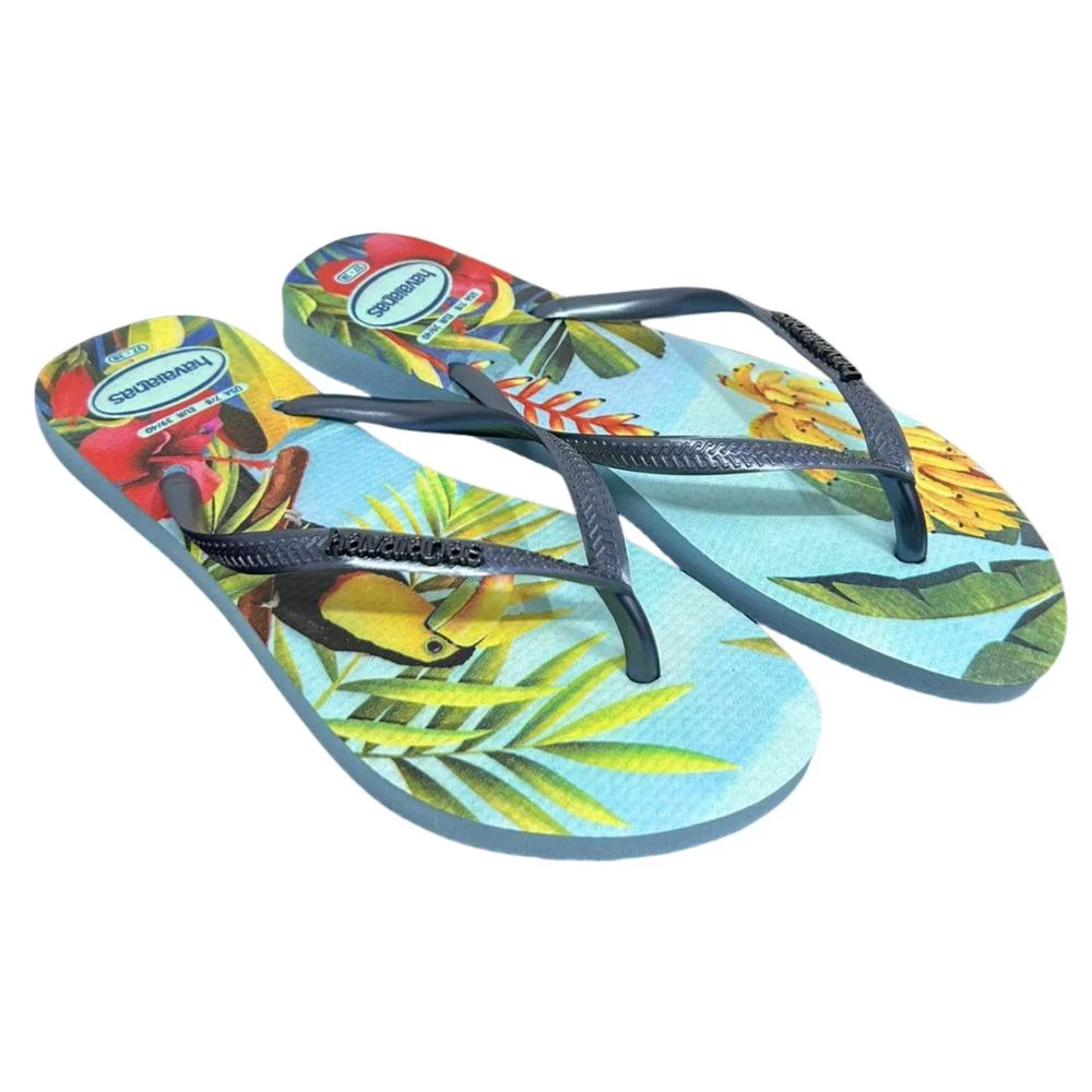 CHINELO HAVAIANAS SLIN TROPICAL REF:7007537-15 FEMININO Azul 3
